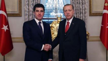 Cumhurbaşkanı Erdoğan'dan "geçmiş olsun" temennisinde bulunan Barzani'ye teşekkür