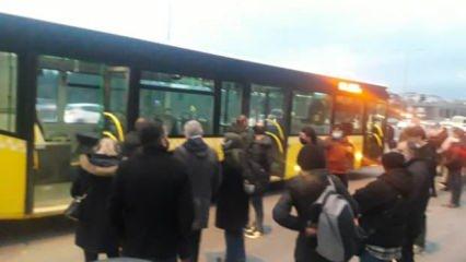 İETT otobüsü bu kez FSM Köprüsü'nde kaldı 