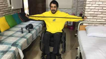 Adana'da 22 yaşındaki genç spor yaparken felç kaldı, hayata sporla tutundu