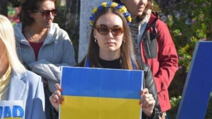 Bodrum'da yaşayan Ukraynalılardan 'Rusya' protestosu