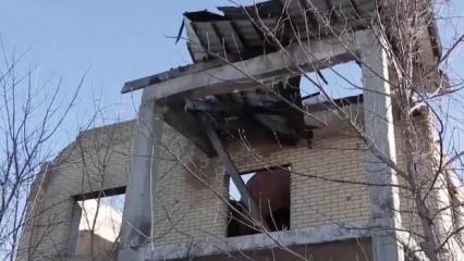 Donetsk'ten ilk görüntüler! Okul ve binalar bombardımana tutuldu