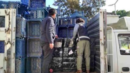 Adana'da kamyonette binlerce paket kaçak sigara ele geçirildi