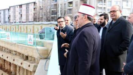 Ali Erbaş'tan Kosova'da yapımı devam eden Priştine Merkez Camisi inşaat alanına ziyaret