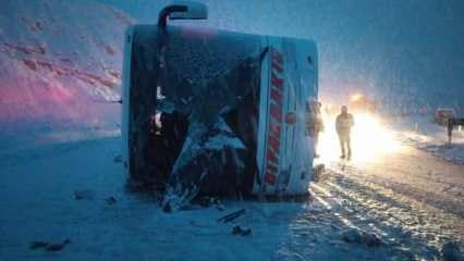 Sivas’ta otobüs kazası 36 yaralı