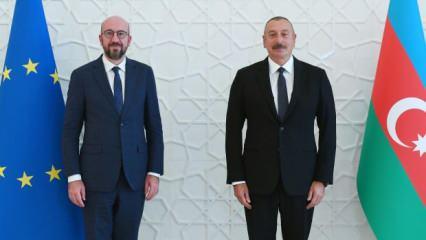 AB Konseyi Başkanı Michel, Azerbaycan Cumhurbaşkanı Aliyev ile görüştü