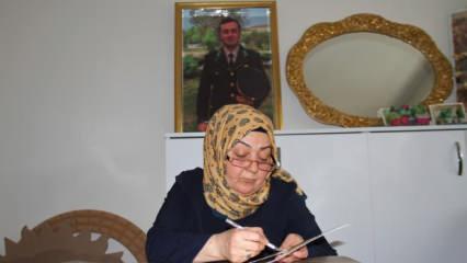 Elazığ'da şehit annesi, oğlunun fotoğrafını yapmak için rölyef sanatına başladı
