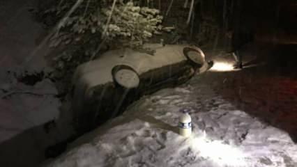 Karabük’te kar yağışı beraberinde kazayı da getirdi! 