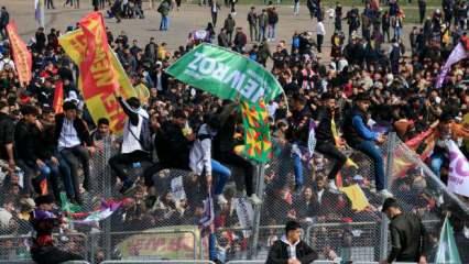 Diyarbakır'da HDP'nin nevruz etkinliği: PKK lehine slogan atanlara gözaltı