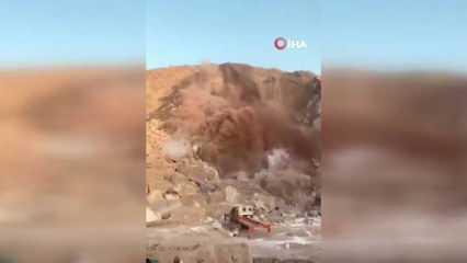 Umman’da toprak kayması kamerada: 6 işçi öldü