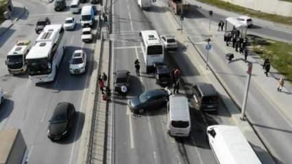 Arnavutköy’de zincirleme kazada 6 araç birbirine girdi