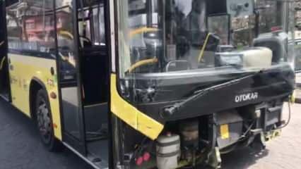 Beyoğlu'nda İETT otobüsü kazası kamerada