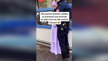 Fransa'da Müslüman kızlara maske taktıkları için ceza!