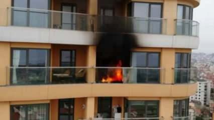Kartal'da 33 katlı binada korkutan yangın