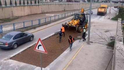 Kocaeli Büyükşehir Belediyesi kendi ürettiği asfaltı kullanıyor   