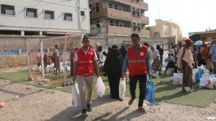 Türk Kızılayı'ndan Yemen'deki yoksul ailelere 500 kolilik yardım