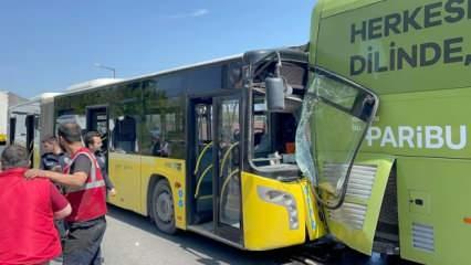 İETT otobüsünün sebep olduğu zincirleme kazanın görüntüleri yayınlandı