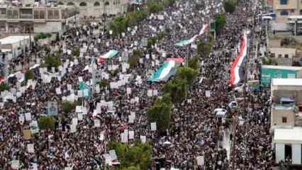 Yemenliler Filistin için yürüdü