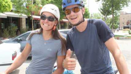 Bisikletle dünya turu yapan Fransız çift Adıyaman’a geldi 
