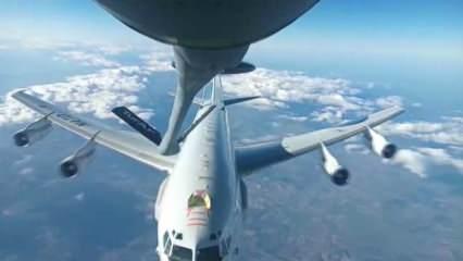 TSK'ya ait tanker uçağı NATO uçağına havada yakıt ikmali yaptı