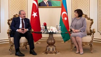 TBMM Başkanı Şentop, Azerbaycan Milli Meclis Başkanı Gafarova ile bir araya geldi