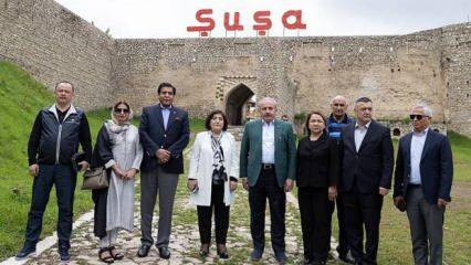 TBMM Başkanı Şentop, Karabağ'ın sembol şehri Şuşa'yı ziyaret etti