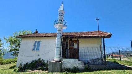 Karabük'teki caminin minaresi atık varillerden yapıldı!