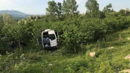 Ordu'da minibüs fındık bahçesine uçtu: 5 yaralı