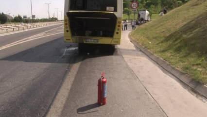Yolcu dolu İETT otobüs yandı! Şoför kameralara tepki gösterdi