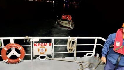 Sarıyer açıklarında sürüklenen tekne kurtarıldı
