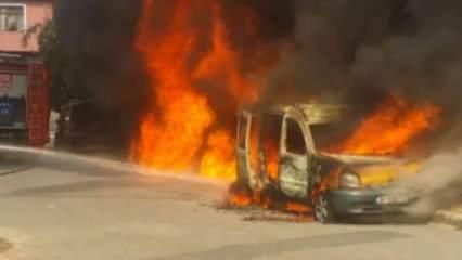 Sultanbeyli'de ailesiyle tartıştı arabasını yaktı!