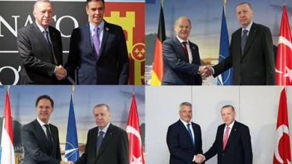 Erdoğan'dan NATO Zirvesi'nde peş peşe görüşmeler