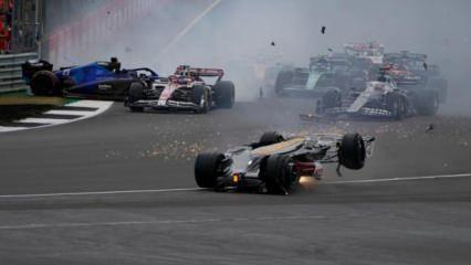 Formula 1'de korkunç kaza! Araç metrelerce takla attı