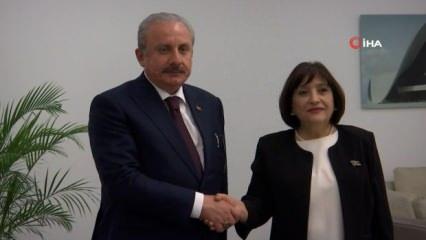 Türkiye ve Azerbaycan Meclis Başkanları, resmi temaslarda bulunmak için görüştü