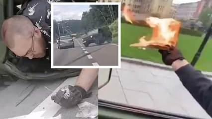 Norveç'te Kur'an yakan İslam karşıtlarının içinde olduğu araç takla attı