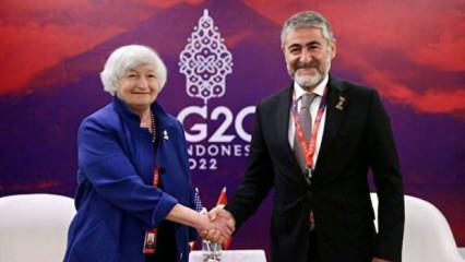 Bakan Nebati, ABD Hazine Bakanı Yellen ile bir araya geldi