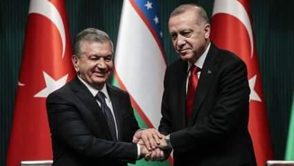 Son Dakika: Cumhurbaşkanı Erdoğan, Özbek mevkidaşı Mirziyoyev ile görüştü