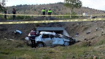 Yozgat'ta otomobil menfeze düştü: 1 ölü, 2 yaralı