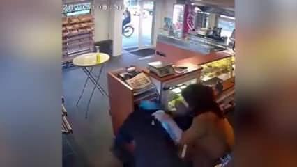 Hollanda'da, Türk kadın satırlı hırsızı camsil ve bezle uzaklaştırdı!