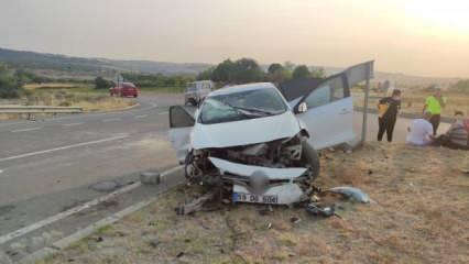 Tekirdağ’da trafik kazası: Ölümden döndüler!