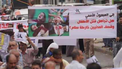 Yemen'de Husilerin sivillere yönelik ihlalleri protesto edildi
