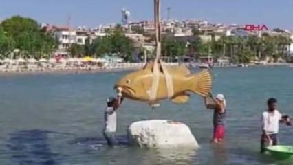 Datça Belediyesi denizin içine heykel yaptı