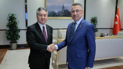 Cumhurbaşkanı Yardımcısı Oktay, Kırgızistan Dışişleri Bakanı Kulubayev'i kabul etti