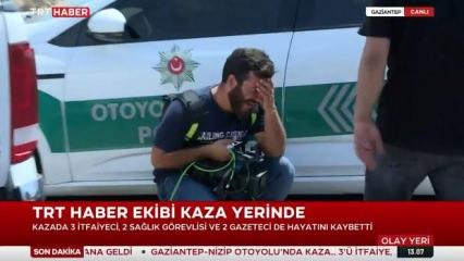 Gaziantep'te kahreden görüntü! Meslektaşlarının ardından gözyaşlarına boğuldu