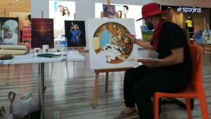 Parmaklarındaki engelini tablolarıyla aştı! Ressam Mustafa Turgut 2’nci sergisini açtı
