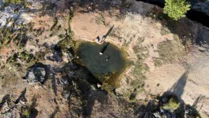 Sivas’ta uçurumun kenarında bulunan “Uyuz çermik” gölü şifa dağıtıyor