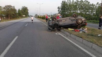 Samsun’da kaza! Kontrolden çıkan otomobil takla attı: 4 yaralı