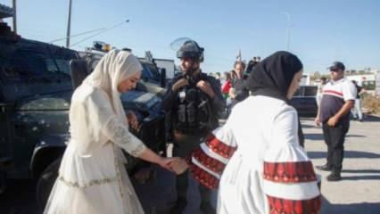 İsrail işgal güçleri 150 kişiyle düğünü basıp gelini alıkoydular!