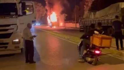 Tuzla'da İETT otobüsü alev alev yandı!
