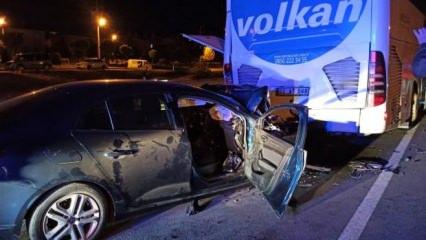 Edirne'de feci kaza: Otobüse çarpan otomobildeki 2 kişi yaşamını yitirdi!