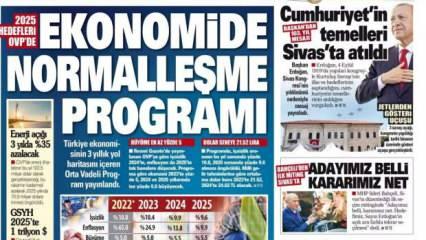 Ekonomide normalleşme programı belli oldu - Gazete manşetleri